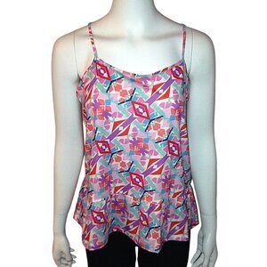 Cuddy Studios Tank Top Size M Large Womens Cami Sleeveless Blouse Geometric